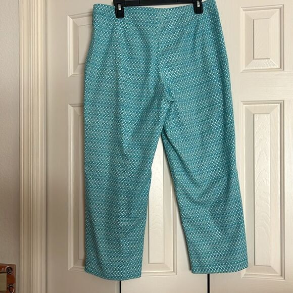 Talbots Turquoise and White Cropped Pants - Picture 3 of 5
